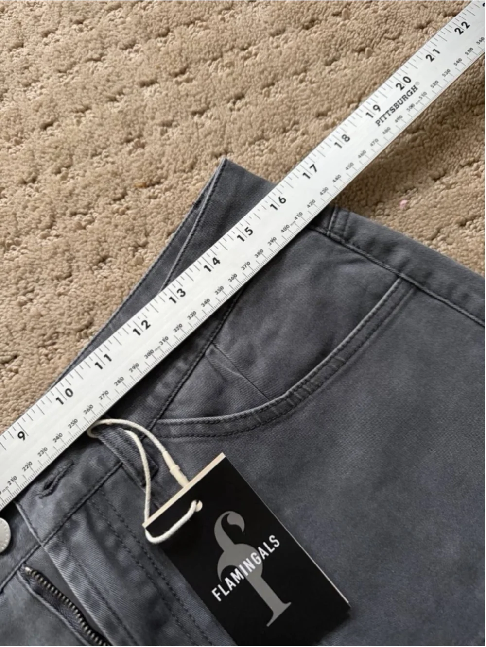 Flamingals High-Rise Wide-Leg Patch Pocket Utility Cargo Jeans L